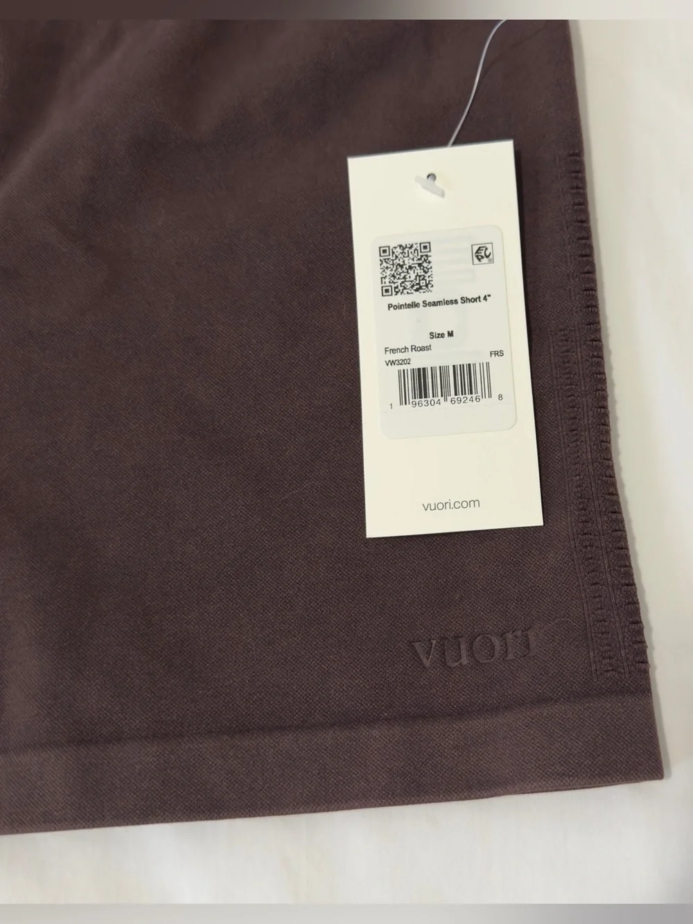 Vuori Pointelle Seamless Short 4 French Roast brown NEW